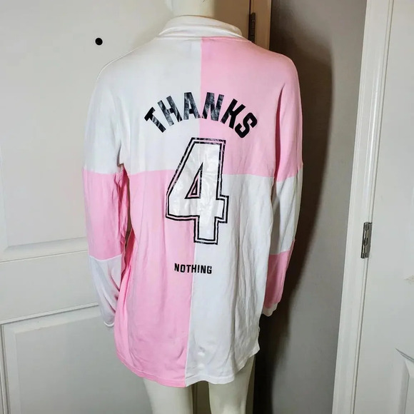 asos The Ragged Priest Oversized Rugby Shirt Dress with Back Print Women's XS - Picture 5 of 15